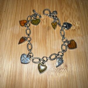 Vintage Brighton Positive Intentions Heart Charm Bracelet
